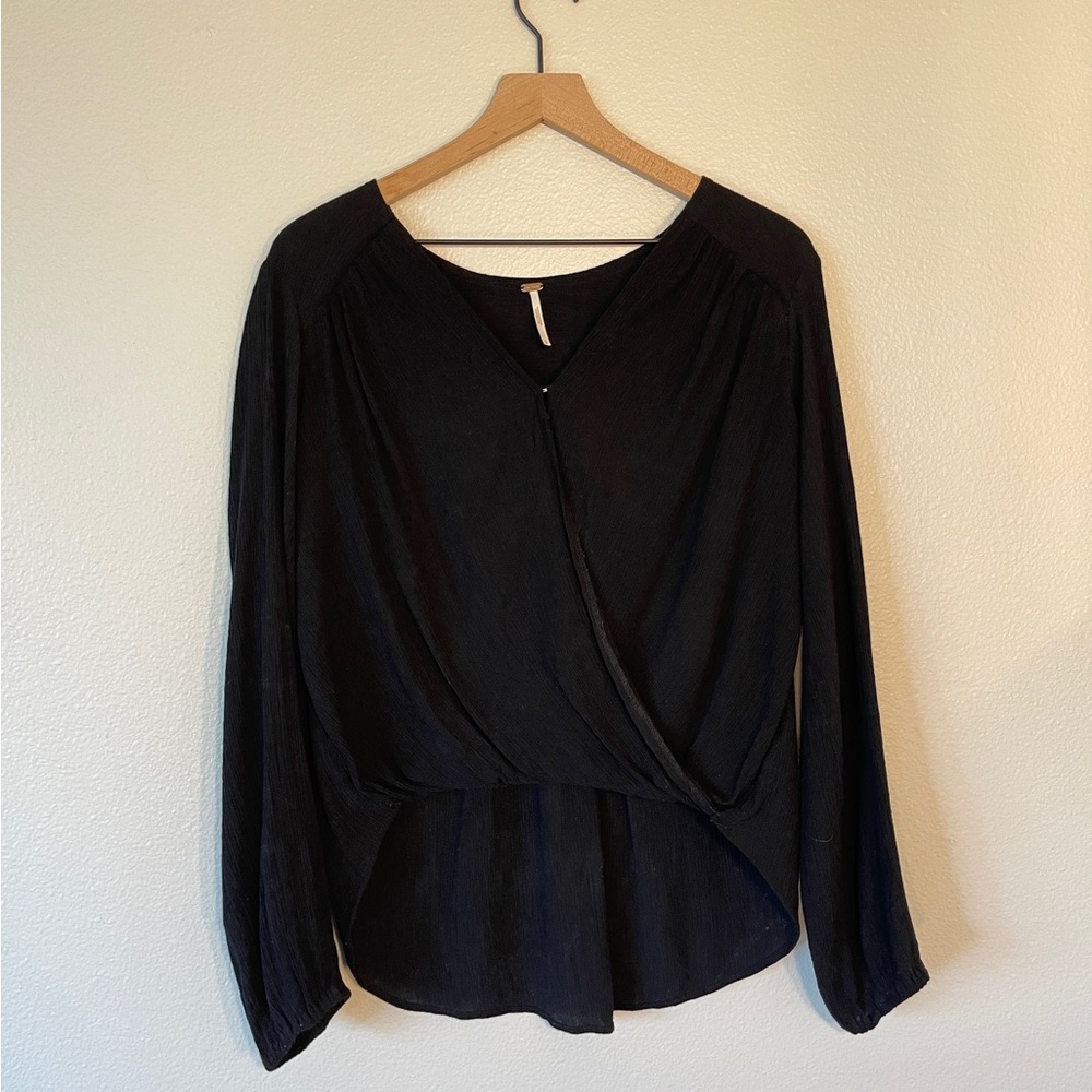 Free People High Low Balloon Slleve Top (Size S)